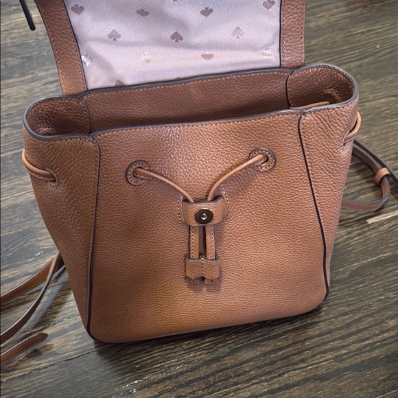 NWOT Kate Spade Brown Leather Backpack with Convertible Straps - Picture 6 of 6